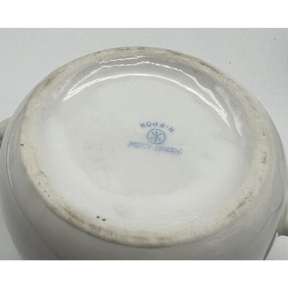 Teapot Nippon Square Plate Gold Trim Handles Rose Design Porcelain Hand Painted - Picture 12 of 12